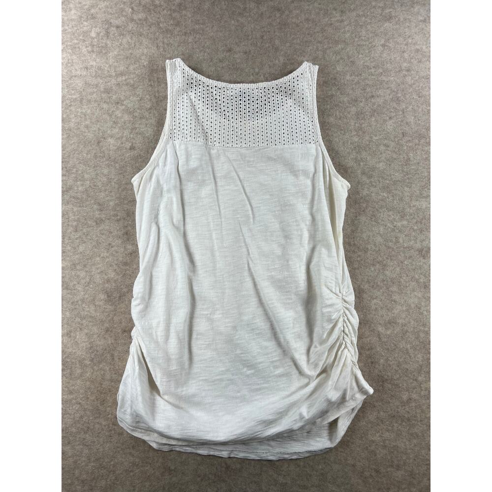 Old Navy Maternity White Eyelet Detail Tank Top Size Large - Picture 2 of 5
